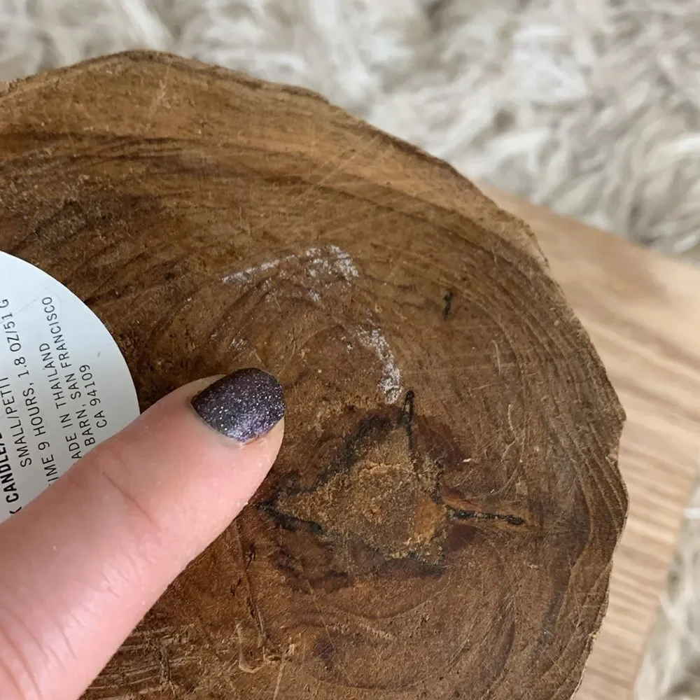 Pottery Barn Wooden Small‎ Filled Trunk Candle For Rustic Farm Cabin Decor